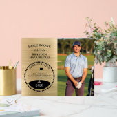 Hole In One Golfer Foto Goud Acryl Bord (Huwelijk)