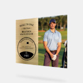 Hole In One Golfer Foto Goud Acryl Bord (Hoek)