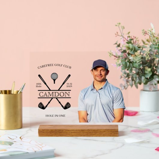 Hole in One Golfer Photo Award Acryl Teken Acryl Bord (Huwelijk)