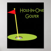 Hole in one Golfer Sport leek Golfdesign Poster (Voorkant)