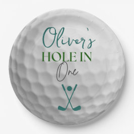 Hole in one jongen eerste verjaardag papieren bordje