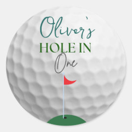 Hole in one jongen eerste verjaardag ronde sticker