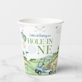 Hole In One Jongen Golf Eerste Verjaardag Par-Tee Papieren Bekers