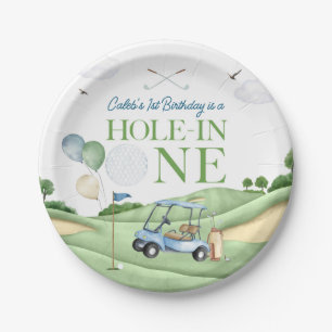 Hole In One Jongen Golf Eerste Verjaardag Par-Tee Papieren Bordje