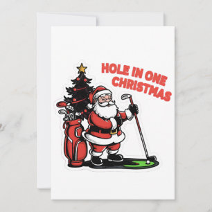 Hole in One Kerstman Kerst Golf Mini Golf Kaart