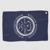 Hole in One Klassiek Persoonlijk Navy Blauwe Golfhanddoek (Horizontaal)