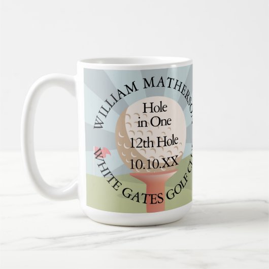 Hole in One Klassieker Gepersonaliseerd Koffiemok (Links)