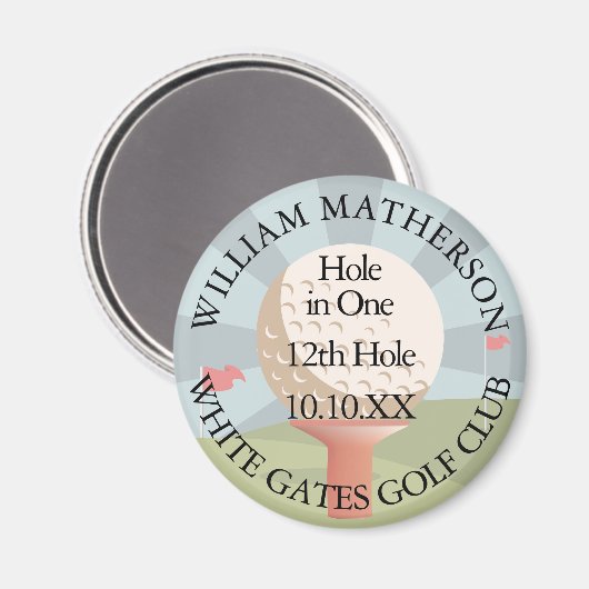 Hole in One Klassieker Persoonlijk Magneet (Voorkant / Achterkant)