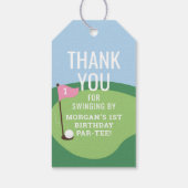 Hole in One Meisjes Golffeest Favor Label Cadeaulabel (Achterkant)