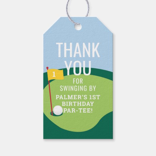 Hole in One Meisjes Golffeest Favor Label Cadeaulabel (Voorkant)