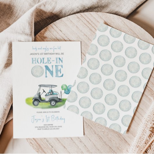 Hole-in-One Mini Golf Boy Verjaardagsuitnodiging Kaart