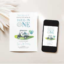 Hole-in-One Mini Golf Boy Verjaardagsuitnodiging