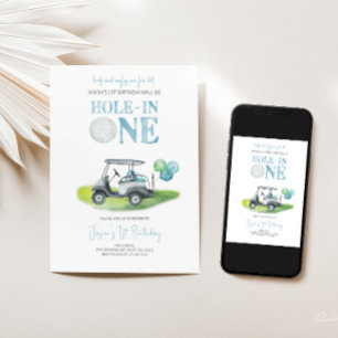 Hole-in-One Mini Golf Boy Verjaardagsuitnodiging Kaart