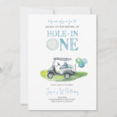 Hole-in-One Mini Golf Boy Verjaardagsuitnodiging Kaart (Voorkant)