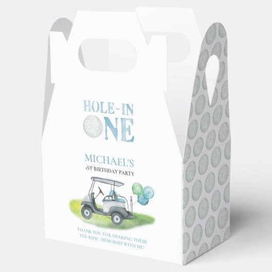 Hole-in-One Mini Golf Thema Verjaardagsgunst Box Bedankdoosjes (Geopend)