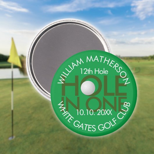 Hole in One Modern Plezier Golf Magneet