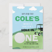 Hole in ONE Par-t-shirt Birthday Invitation Kaart (Voorkant)
