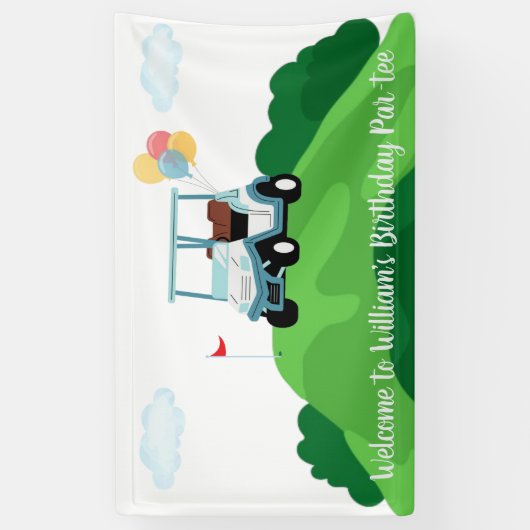 Hole in One Par T-shirt Golf Eerste Verjaardag Wel Spandoek (Verticaal)