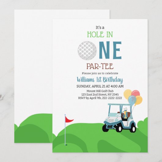 Hole in One Par T-shirt Kaart (Voorkant / Achterkant)