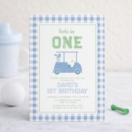 Hole in One Par Tee Boy 1e verjaardag Kaart