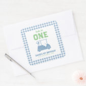 Hole in One Par Tee Boy 1st Birthday Vierkante Sticker (Envelop)