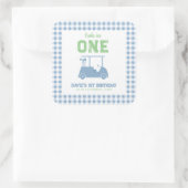 Hole in One Par Tee Boy 1st Birthday Vierkante Sticker (Tas)