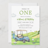 Hole In One Par-tee Golf Boy 1st Birthday Invitati Kaart (Voorkant)