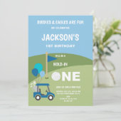 Hole in One Party Theme voor Baby Boy Kaart (Staand voorkant)