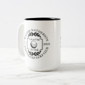 Hole in One Personalized Black and White Golf Tweekleurige Koffiemok (Voorkant links)