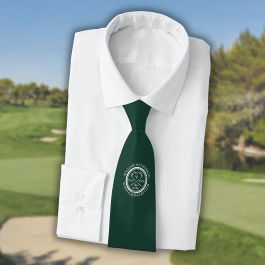 Hole in One Personalized Emerald Green Golf Stropdas