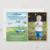 Hole in One Photo Boy Golf Par-t-shirt 1e Verjaard Kaart (Voorkant)