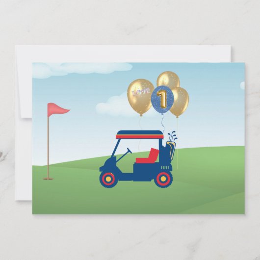 Hole in One Photo Boy Golf Par-t-shirt 1e Verjaard Kaart (Achterkant)