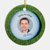 Hole in One Photo Signal Name Golf Ball Keramisch Ornament (Voorkant)