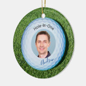 Hole in One Photo Signal Name Golf Ball Keramisch Ornament (Links)