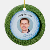 Hole in One Photo Signal Name Golf Ball Keramisch Ornament (Achterkant)