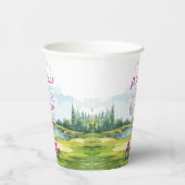 Hole In One Pink Golf 1st Birthday Papieren Bekers (Rechts)