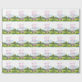 Hole In One Roze Golf 1e Verjaardag Cadeaupapier (Vlak)