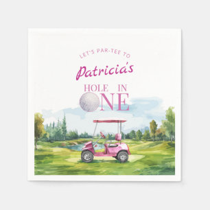 Hole In One Roze Golf 1e Verjaardag  Servet