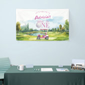 Hole In One Roze Golf 1e Verjaardag Spandoek (Beurs)