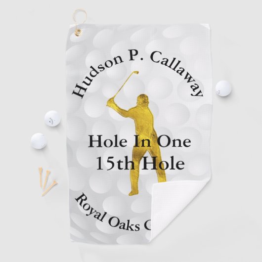 Hole in One Stats golf Towel Golfhanddoek (Insitu)