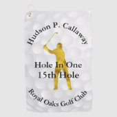 Hole in One Stats golf Towel Golfhanddoek (Voorkant)