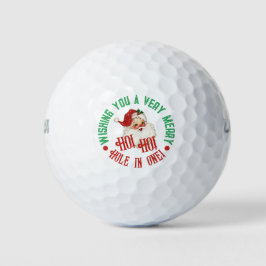Hole in One Vintage Retro Kerstman Kerstmis  Golfballen