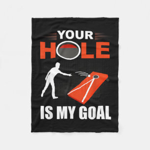 Hole Is Doel Grappig Cornhole Spel Bean Bag Toss Fleece Deken