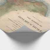 Hole Map van de wijngaard van Martha (1847) Cadeaupapier (Hoek)