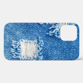Hole op Denim Jeans. Ripped Destroyed Torn Blue je Case-Mate iPhone Case (Achterkant (horizontaal))
