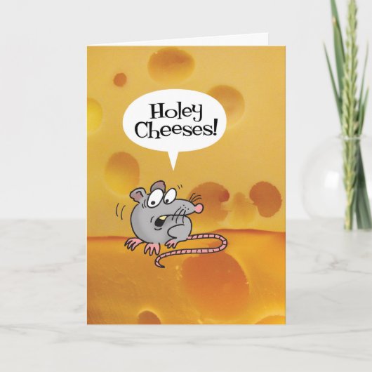 Holey Cheeses! Hoe oud ben je? Funny Birthday Kaar Kaart (Voorkant)