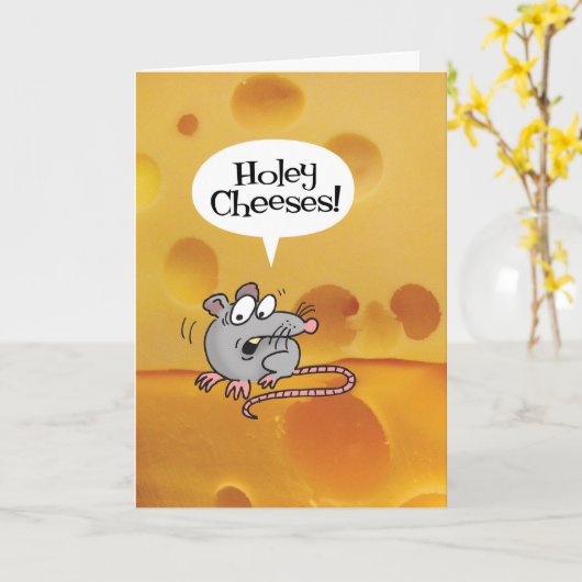 Holey Cheeses! Hoe oud ben je? Funny Birthday Kaar Kaart (Gele Bloem)