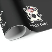 Holey Koe Funny Animal Pun Dark BG Cadeaupapier (Rol Hoek)