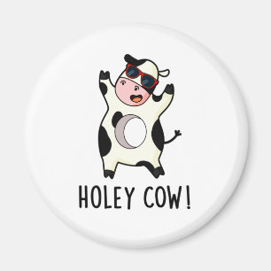 Holey Koe Funny Animal Pun Magneet