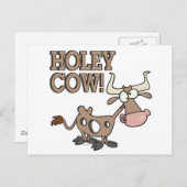 Holey koe Grappig Holy koe Pun cartoon Briefkaart (Voorkant / Achterkant)